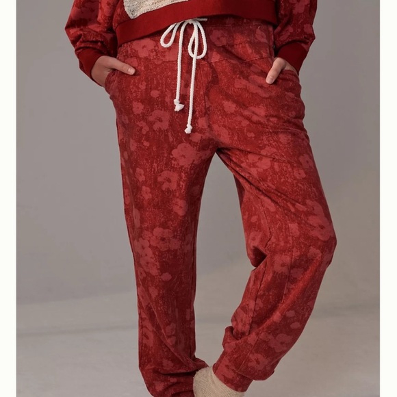 Anthropologie Pants - Anthropologie Saturday Sunday Cherry Red Lounge Pants Size M